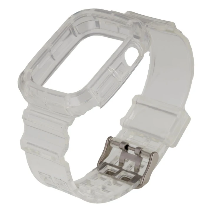 Ремінець Color Transparent для Apple Watch 44mm + Protect Case, White