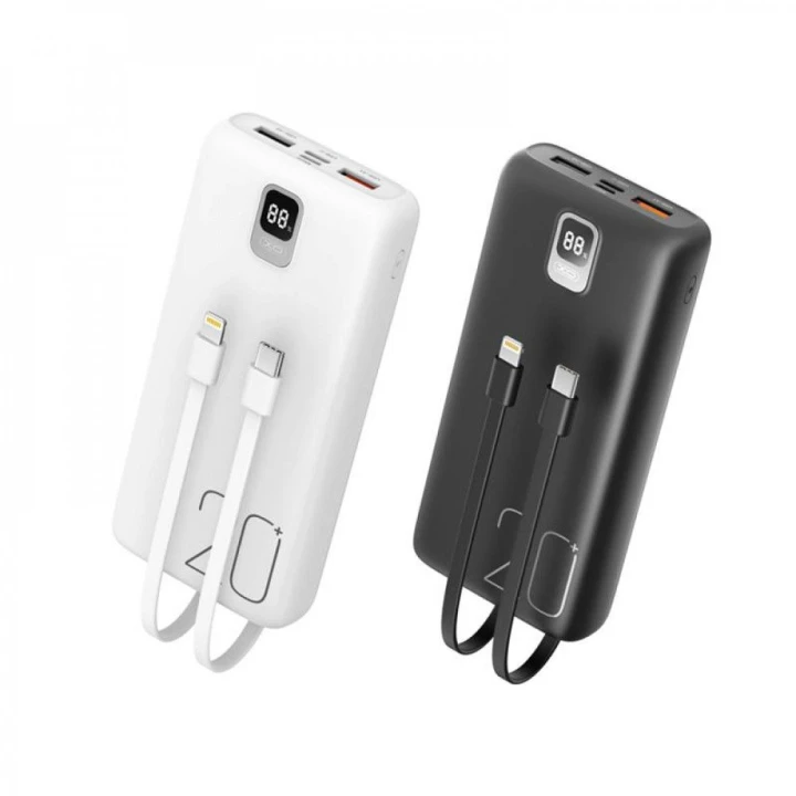 Портативная батарея Power Bank XO PR185 with cable QC22.5W/PD20W 20000 mAh, Black