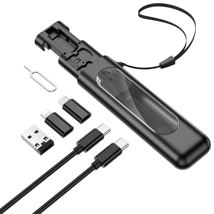 Data-Кабель Borofone BU36 Storage charging із кейсом та змінними адаптерами, Black
