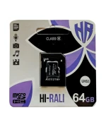 Карта Пам'яті Hi-Rali MicroSDXC & Adapter UHS-3 Class 10 64gb, Black