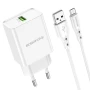 Сетевое зарядное устройство Borofone BN5 18W QC3.0 Micro, White