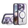 Чохол накладка TPU + PC + Metal Stand Case з MagSafe and Camera Lenses для iPhone 13 Pro dark purple