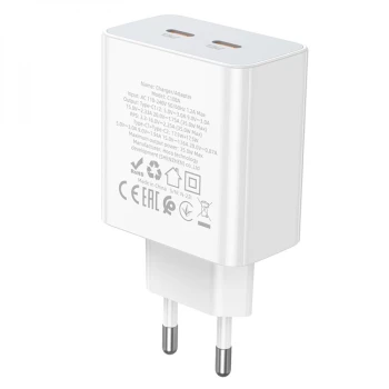 Сетевое Зарядное Устройство Hoco C108A Leader PD35W / QC3.0, White