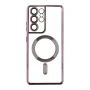 Чехол - накладка TPU Metallic Full Camera with Magsafe для Samsung Galaxy S21 Ultra rose gold