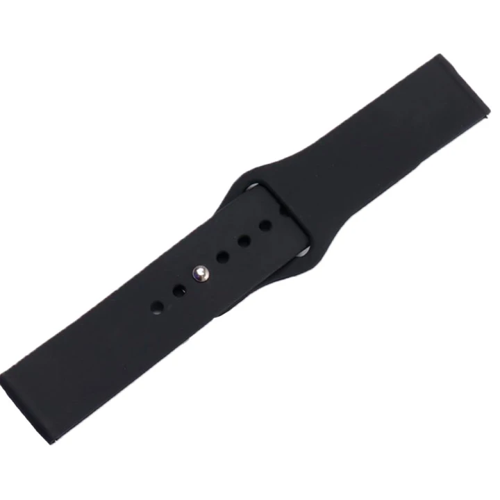 Ремешок Silicone 20mm Original Button Design для Samsung / Amazfit / Huawei, Black