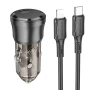 Автомобільний зарядний пристрій Borofone BZ24 QC3.0 / PD20W Type-C to Lightning, Transparent black