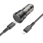 Автомобільний зарядний пристрій Borofone BZ24 QC3.0 / PD20W Type-C to Lightning, Transparent black