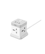 Сетевой Удлинитель XO WL20 20W Square Socket 4AC USB-A 1USB-C PD / QC 2m, White