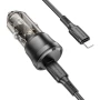 Автомобільний зарядний пристрій Borofone BZ24 QC3.0 / PD20W Type-C to Lightning, Transparent black