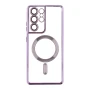 Чехол - накладка TPU Metallic Full Camera with Magsafe для Samsung Galaxy S21 Ultra rose gold