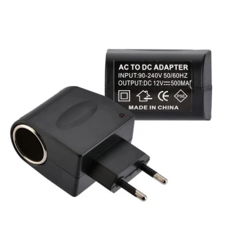 Мережевий зарядний пристрій AC 220V to Car Cigarette 12V (0.5A) EU, Black