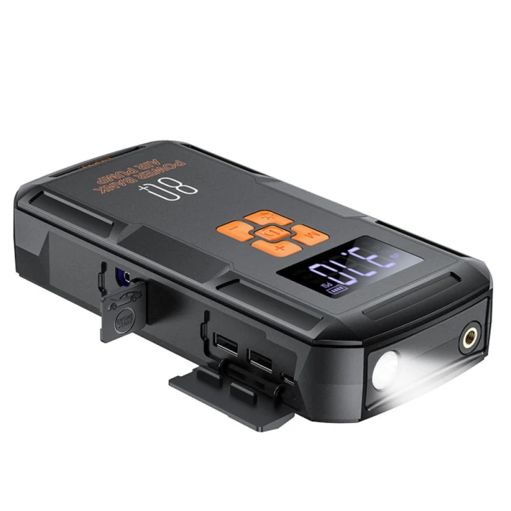 Універсальна Мобільна Батарея Hoco QS2 Air Pump Jump Starter Power Bank 8000mAh, Black