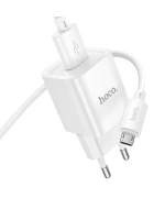 Сетевое зарядное устройство Hoco C145A 1USB QC 3.0 18W USB с кабелем MicroUSB, White