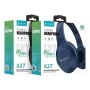 Bluetooth стерео наушники-гарнитура Celebrat A27, Blue