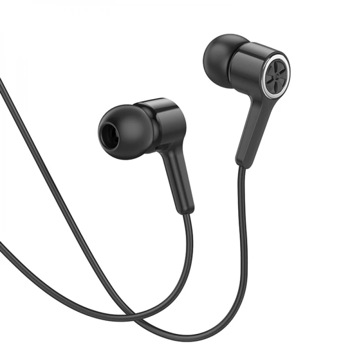 Провідні вакуумні навушники-гарнітура Hoco M104 Mini-Jack 3.5mm 1.2m, Black