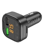 Автомобильный FM-модулятор Borofone BC43 Flash QC3.0 car BT FM transmitter, Black