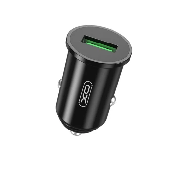 Автомобільний зарядний пристрій XO CC35 USB QC3.0 3A 18W, Black