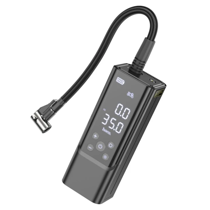 Акумуляторний автомобільний компресор Hoco ZP7 5000mAh, Black