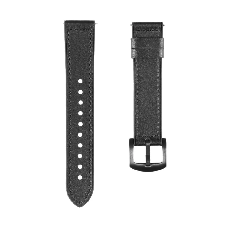 Універсальний ремінець Leather + Silicone для Samsung / Amazfit / Huawei 22mm, Black