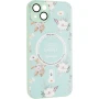 Чехол-накладка Flower Case Mag Safe Camera Protection для Apple iPhone 14 Plus зеленый