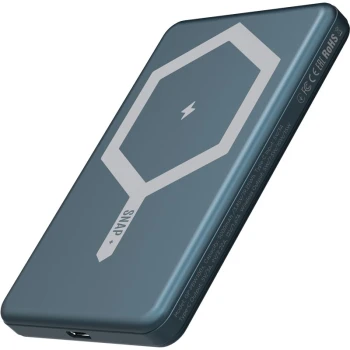 Портативная батарея Power Bank Gelius Snap Magnetic Wireless Charge GP-PBW100x QC3,0 / PD20W 5000mAh, Blue