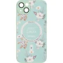 Чехол-накладка Flower Case Mag Safe Camera Protection для Apple iPhone 14 Plus зеленый