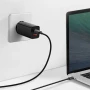 Мережевий зарядний пристрій Baseus GaN Lite CCGAN2L-B01 USB QC3.0 Type-C 65W 5A, Black