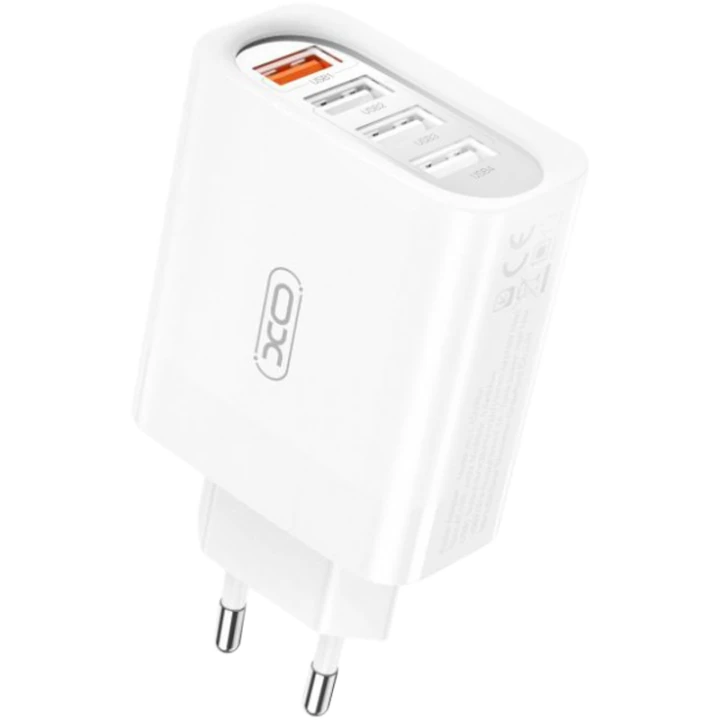Сетевое зарядное устройство XO L100 1-USB QC3.0 / 3-USB 3A, White