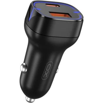 Автомобільний зарядний пристрій  XO CC37 USB QC3.0 3A Type-C PD 20W, Black