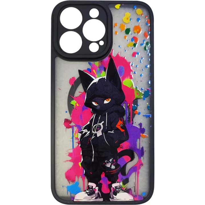Чехол накладка Gelius Print Case UV (Magsafe) для iPhone 14 Pro Max, Gateway cat Pink