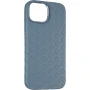 Чехол накладка Leather Weaving Case для iPhone 15 голубой