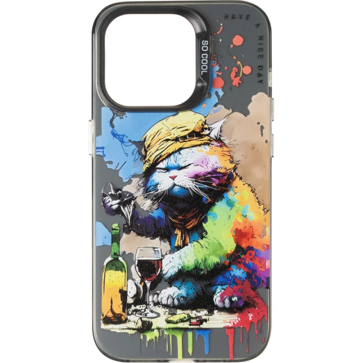 Чохол накладка Gelius Case (PC+TPU) для Apple iPhone 14 Pro, Drunk Cat