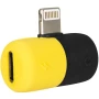 Переходник разветвитель Audio Shot Double 2 in 1 Lightning Jack Lightning- Lightning, Black-Yellow