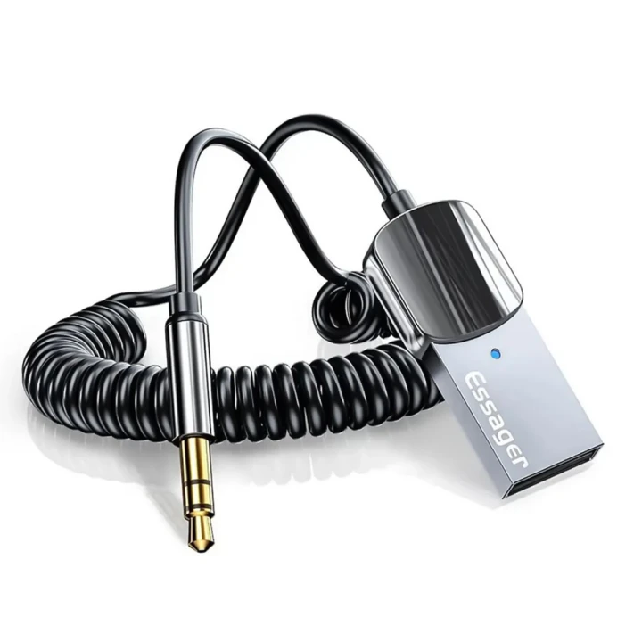 Автомобільний Bluetooth аудіо ресівер Essager EBTEB01-JSQA AUX Adapter, Grey