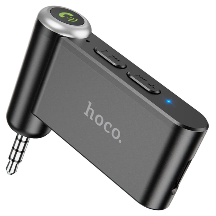 Bluetooth аудіо ресивер Hoco E58 Magic AUX для авто 140mAh, Black