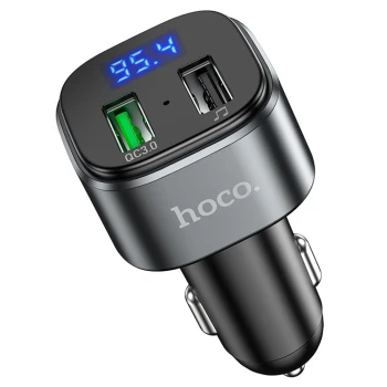 FM модулятор / зарядний пристрій HOCO E67, Q.С. 3.0 18w, LCD, Black