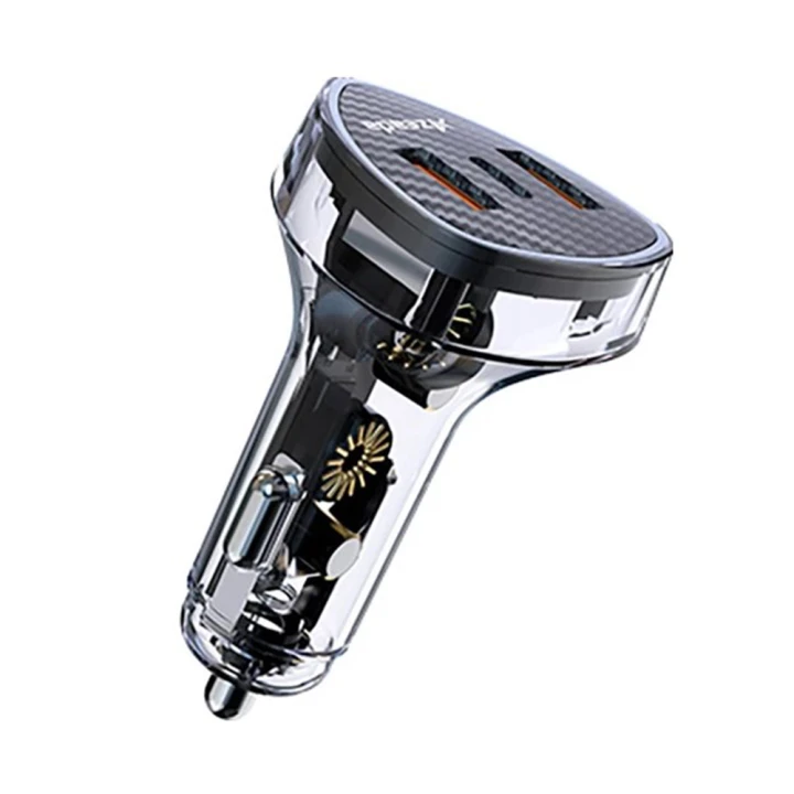 Aвтомобільний зарядний пристрій Azeada PD-C35 2USB 1Type-C 3.1A 27W, Black