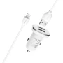 Автомобільний зарядний пристрій Borofone BZ12 2USB 2.4A кабель Lightning 2.4A, White