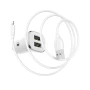 Автомобільний зарядний пристрій Borofone BZ12 2USB 2.4A кабель Lightning 2.4A, White
