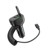 Автомобільний зарядний пристрій HOCO NZ11A 2USB / 1Type-C 30W 3A з кабелем Type-C, Black