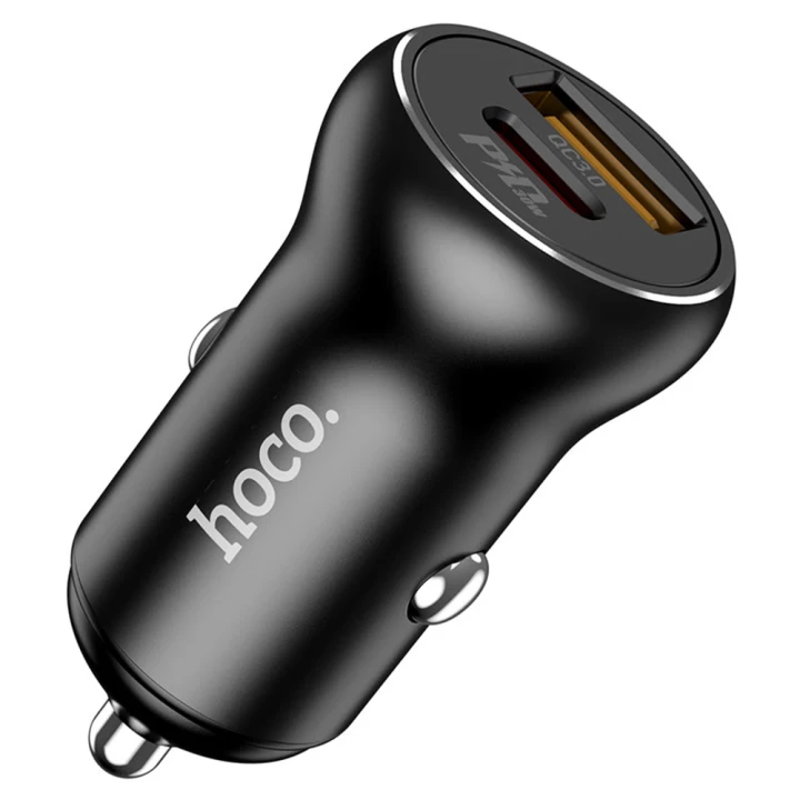 Автомобильное зарядное устройство HOCO NZ5 PD30W+QC3.0 (1Type-C/1USB), Black