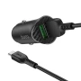 Aвтомобильний зарядное устройство Hoco Z39 2 USB 3А QC3.0 Micro 1м, Black