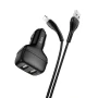 Aвтомобильное зарядное устройство Hoco Z36 2 USB 2,4А Lightning 1м белый