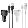 Aвтомобильное зарядное устройство Hoco Z36 2 USB 2,4А Lightning 1м белый