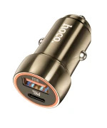 Автомобільний зарядний пристрій Hoco Z46A QC3.0 PD20W без кабеля, Metal Grey