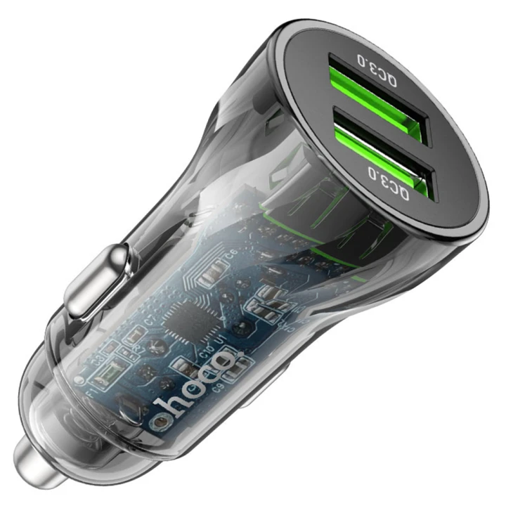 Автомобільний зарядний пристрій HOCO Z47 QC3.0 (2USB/20W) + USB - Type - C, Black