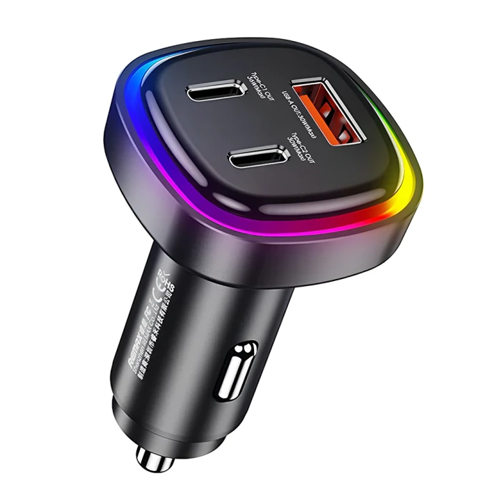 Автомобильное зарядное устройство Remax RCC330 (2 Type - C / 1 USB, QC 30W, PD 36W), Black