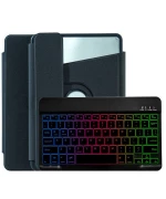 Чехол с Bluetooth-клавиатурой Glass Magnet Flip Cover 360 для Xiaomi Pad 6S Pro с RGB-подсветкой
