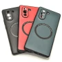 Кожаный чехол - накладка Leather Hybrid Case для Huawei Nova 10 с металической вставкой черный