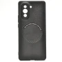Кожаный чехол - накладка Leather Hybrid Case для Huawei Nova 10 с металической вставкой черный
